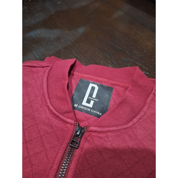 Nwt Dinogrey  Full-Zip Quilt Diamond Pattern maroon Men’s Sweater Size M - Picture 2 of 7